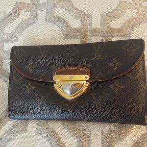Louis Vuitton Brown Monogram Canvas Eugenie Wallet with Gold Hardware